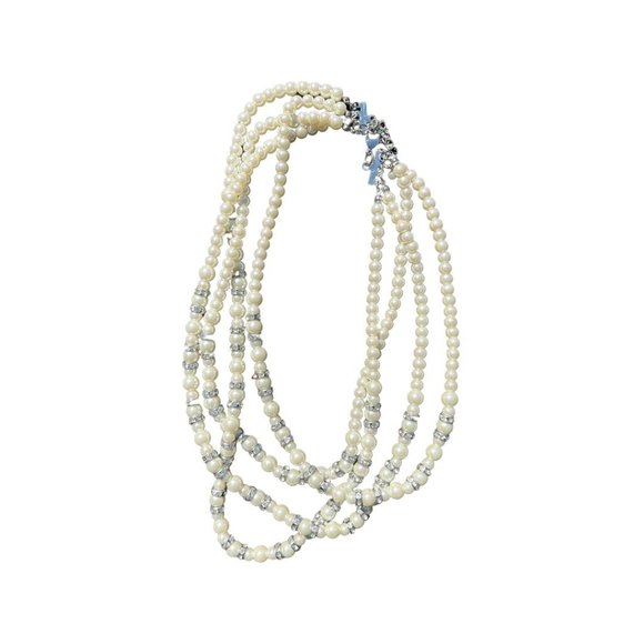 Vintage Faux Pearl Statement Necklace Chunky Beaded Bridal Necklace Mother Bride - Picture 9 of 12